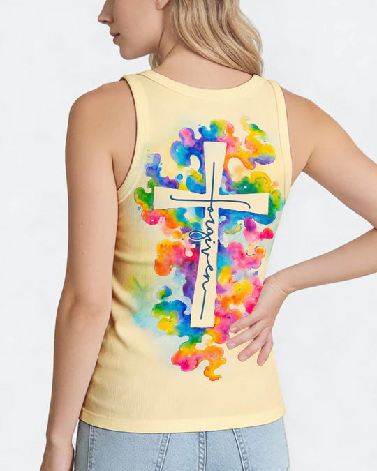Cowgic Forgiven Faith Cross Watercolor Christian Women’s All Over Print