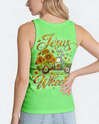 Cowgic Jesus Take The Wheel Truck Sunflower Women's All Over Print Shirt