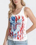 Cowgic Patriotic Angel Wings Cross Women's All Over Print Shirt