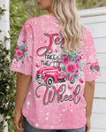 Cowgic Jesus Take The Wheel Pink Women's All Over Print Shirt