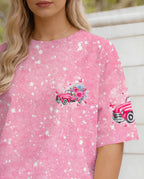 Cowgic Jesus Take The Wheel Pink Women's All Over Print Shirt