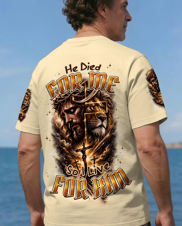 Cowgic He Died For Me So I Live For Him Men's All Over Print Shirt