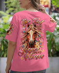 Cowgic This Girl Runs On Jesus And Horses Women's All Over Print Shirt