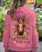 Cowgic This Girl Runs On Jesus And Horses Women's All Over Print Shirt