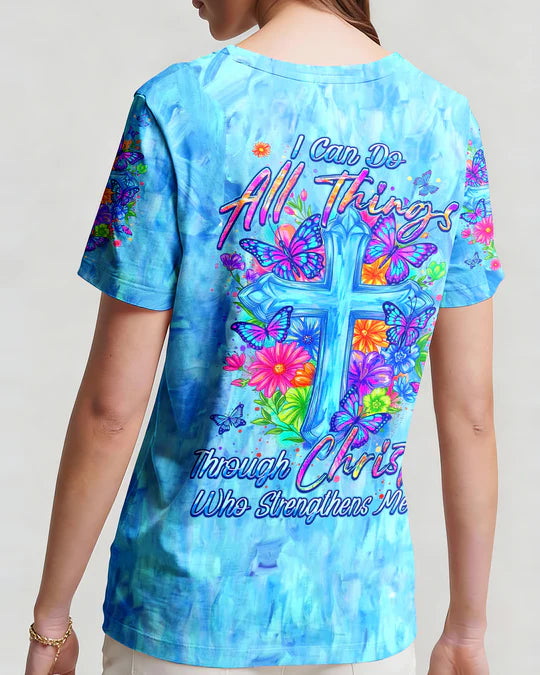 Cowgic I Can Do All Things Floral Women's All Over Print Shirt