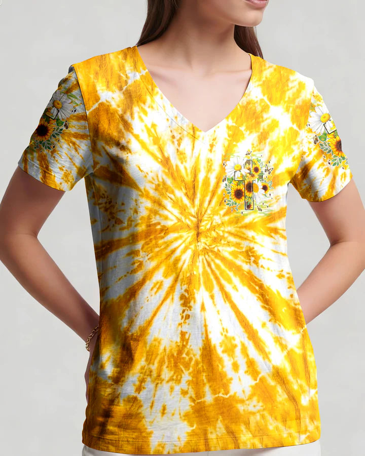 Cowgic Lord Stood With Me Cross Flowers Women's All Over Print Shirt