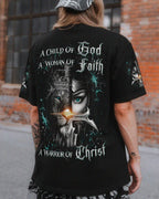 Cowgic A Child Of God A Woman Of Faith Women's All Over Print Shirt