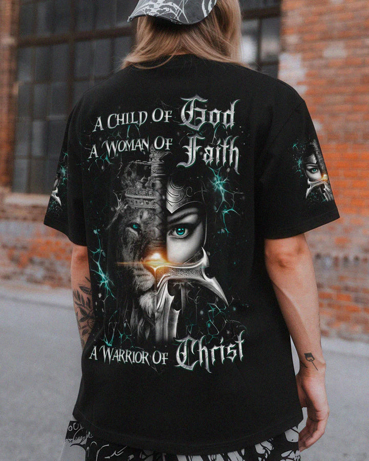 Cowgic A Child Of God A Woman Of Faith Women's All Over Print Shirt