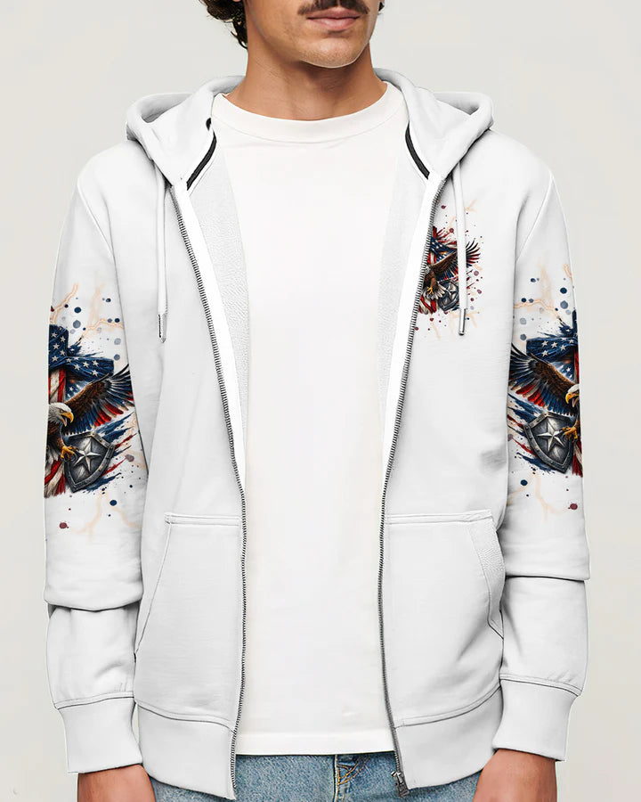 Cowgic Stand For The Flag Kneel For The Cross Eagle Men's All Over Print Shirt