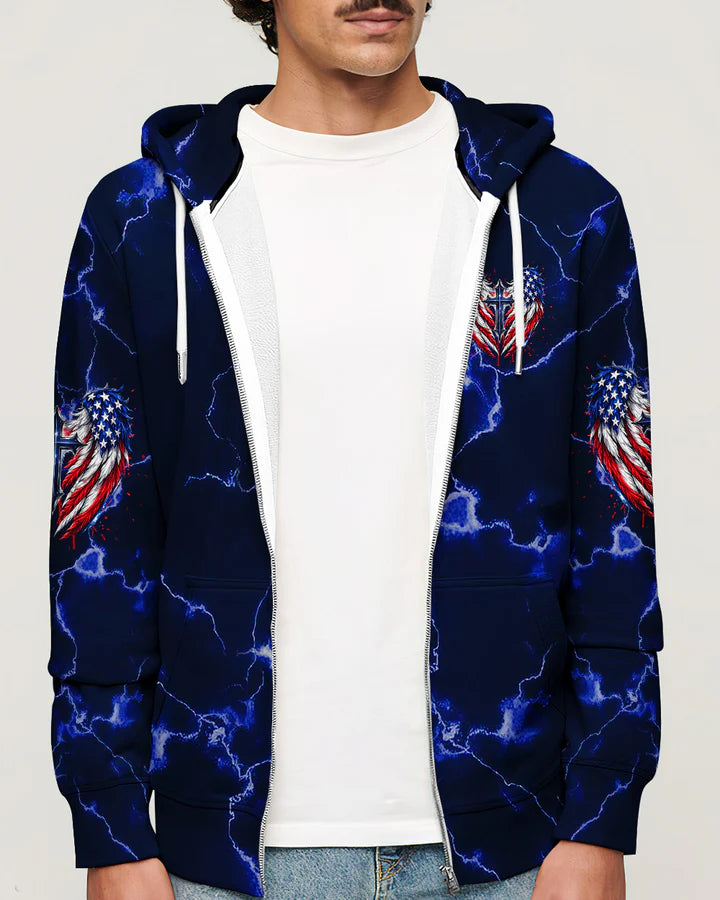 Cowgic One Nation Under God Cross Wings Men's All Over Print Shirt