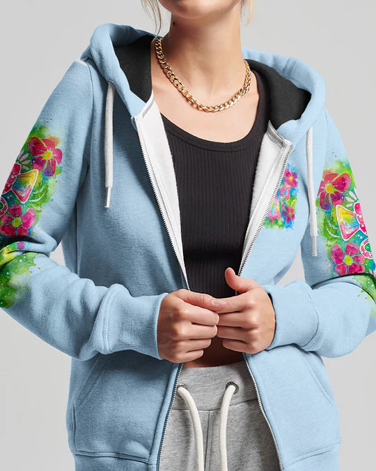 Cowgic God Is Within Her Floral Cross Watercolor Women’s All Over Print