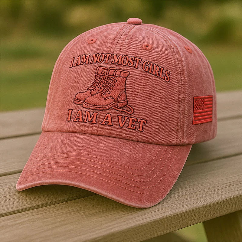 Cowgic Veterans Art  AM A VET Embroidered Cap