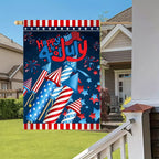Cowgic July 4th Patriotic Garden Flag, Double-sided Fireworks American House Yard Flag