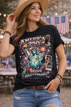 Cowgic America 250th Anniversary Fireworks – Statue of Liberty Patriotic T-Shirt
