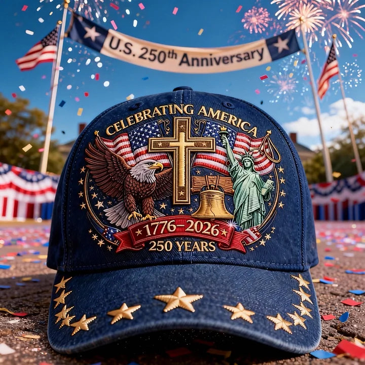 Cowgic Eagle & Liberty & Cross🎆United States 250th Anniversary Printed Cap