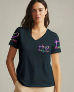 Cowgic Faith Hope Love Neon Rose Cross Women's All Over Print