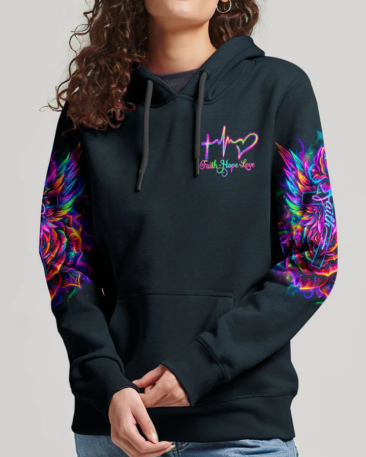 Cowgic Faith Hope Love Neon Rose Cross Women's All Over Print