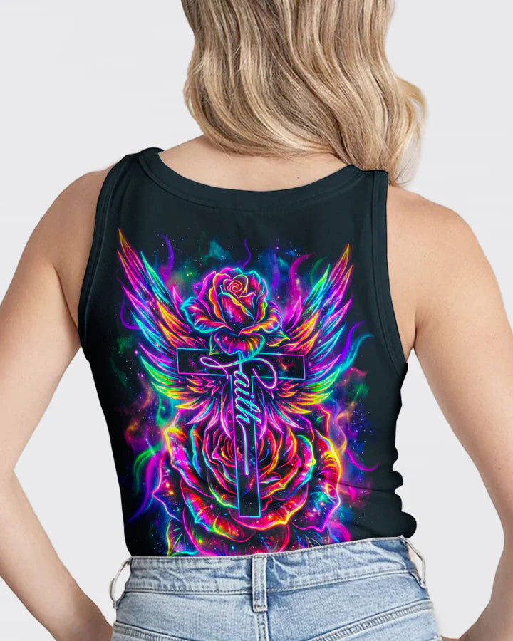 Cowgic Faith Hope Love Neon Rose Cross Women's All Over Print