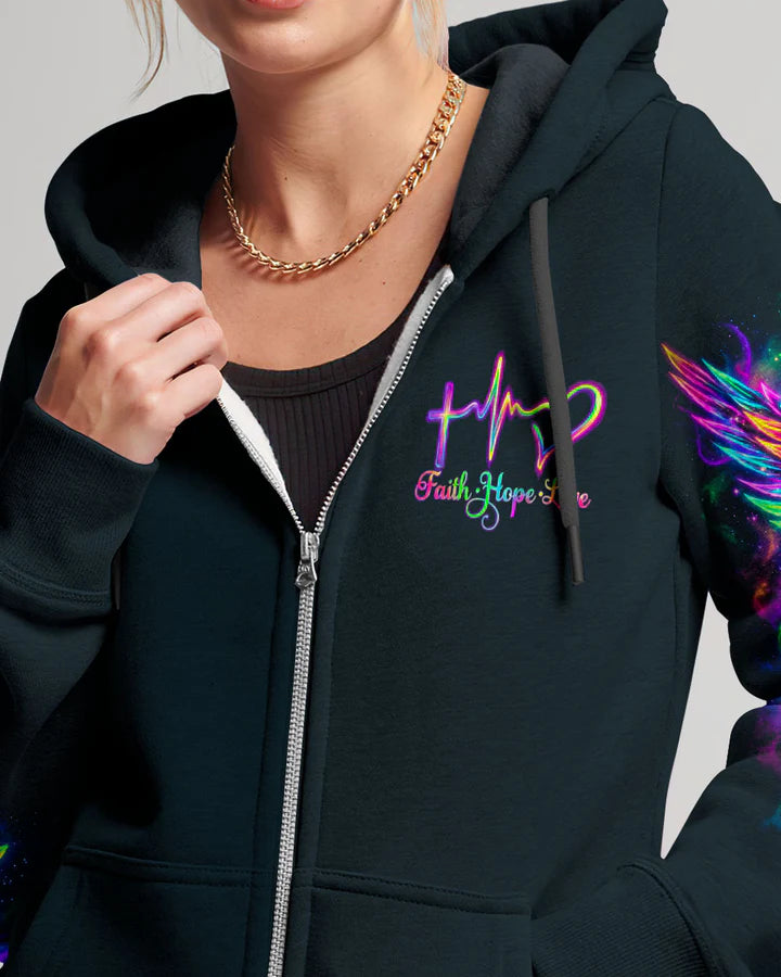 Cowgic Faith Hope Love Neon Rose Cross Women's All Over Print