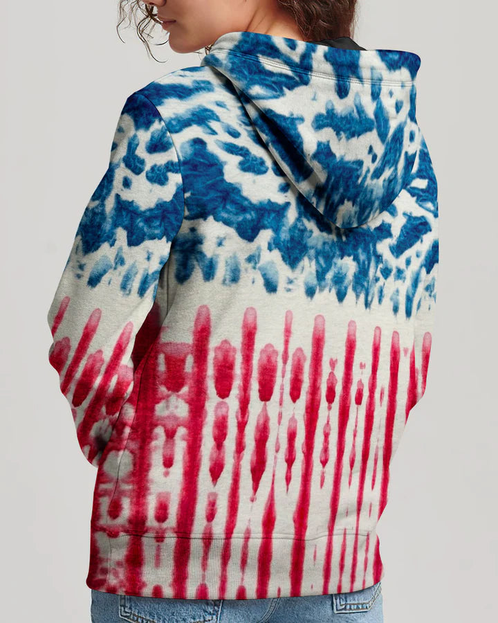 Cowgic She Loves Jesus & America Too Red White & Blue Women's All Over Print