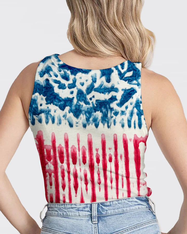 Cowgic She Loves Jesus & America Too Red White & Blue Women's All Over Print