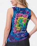 Cowgic I Can Do All Things Through Christ Colorful Faith Cross Swirl Women's All Over Print Shirt