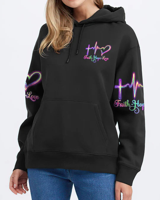 Cowgic Faith Hope Love Neon Butterfly Cross Women's All Over Print