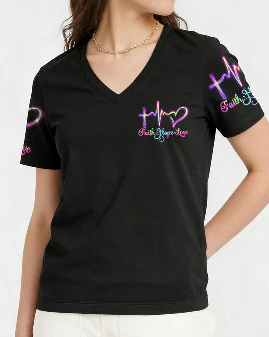 Cowgic Faith Hope Love Neon Butterfly Cross Women's All Over Print