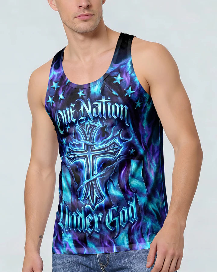 Cowgic One Nation Under God Celestial Cross Men's All Over Print Shirt