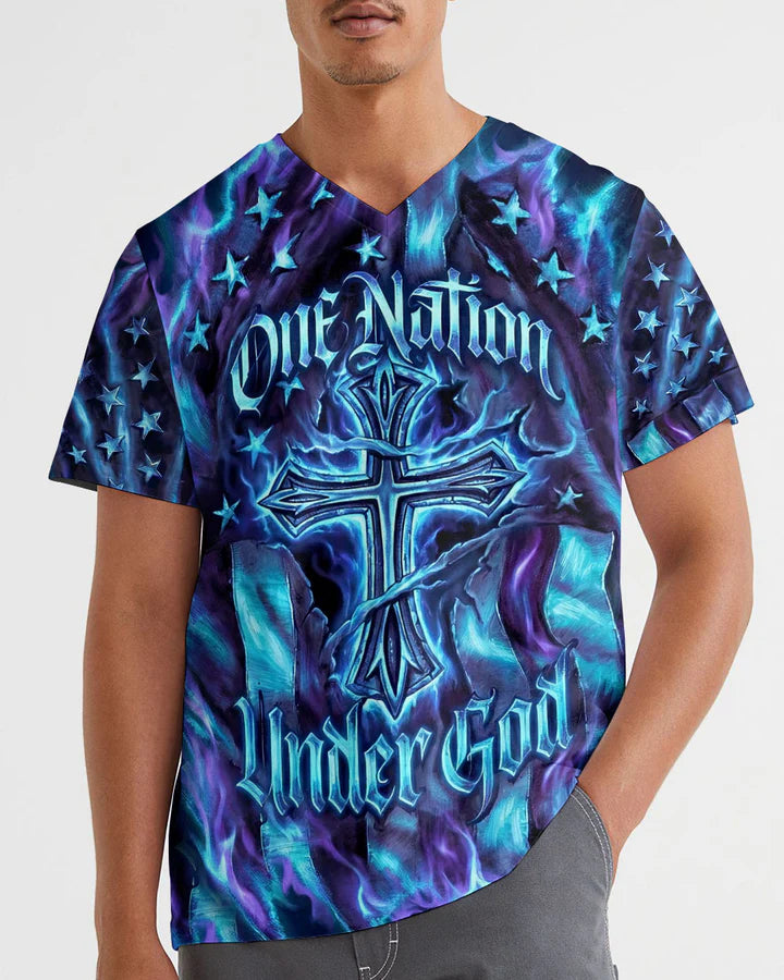 Cowgic One Nation Under God Celestial Cross Men's All Over Print Shirt