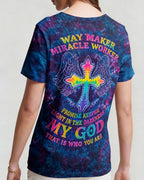 Cowgic Faith Tie-Dye Cross Miracle All Over Print Shirt