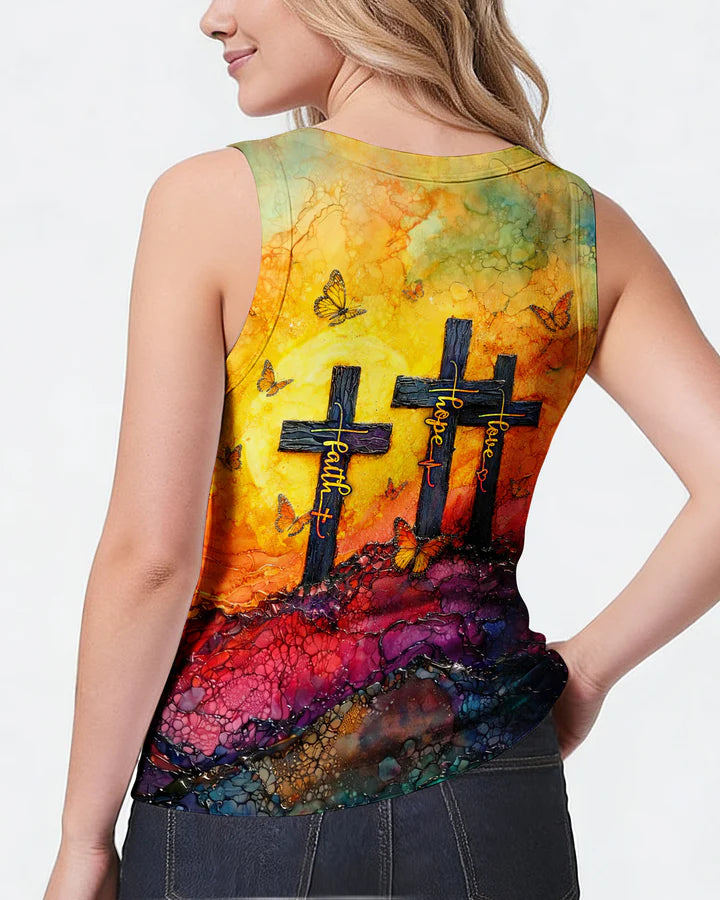 Cowgic Faith Hope Love Sunset Cross Women's All Over Print Shirt