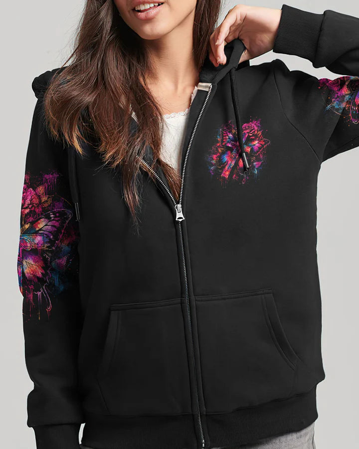 Cowgic Faith Butterfly Rose Cross Women's All Over Print Shirt