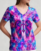Cowgic I Can Do All Things Through Christ Neon Jesus Cross All Over Print Shirt
