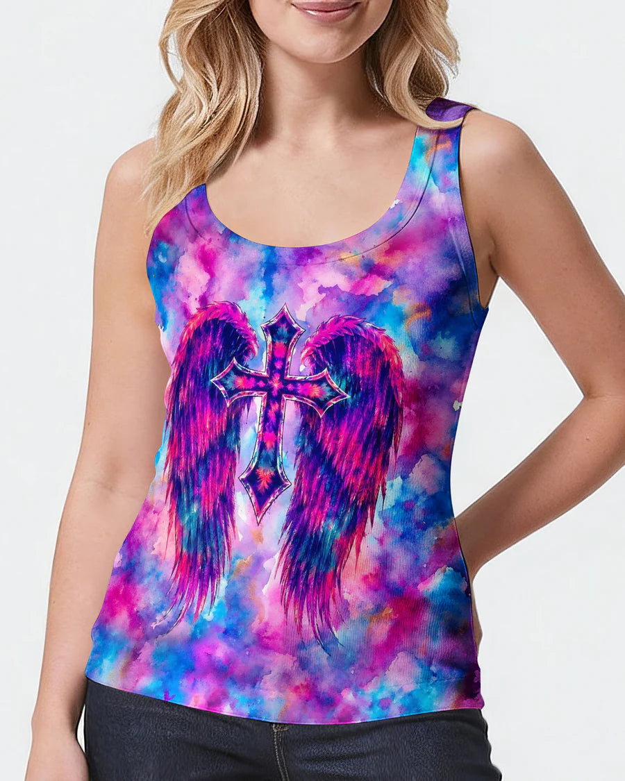 Cowgic I Can Do All Things Through Christ Neon Jesus Cross All Over Print Shirt