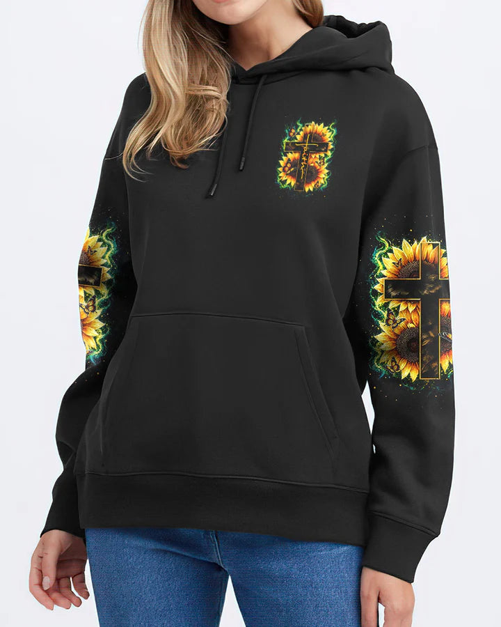 Cowgic Way Maker Miracle Worker Cross Sunflower Women's All Over Print Shirt