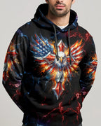 Cowgic One Nation Under God Cross Eagle American Flag Men's All Over Print Shirt