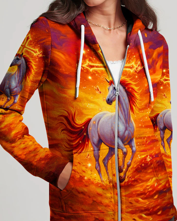 Cowgic Blessed By God Loved By Jesus Horse Women's All Over Print Shirt