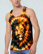 Cowgic Jesus Lion Face Swirl Men's All Over Print Shirt