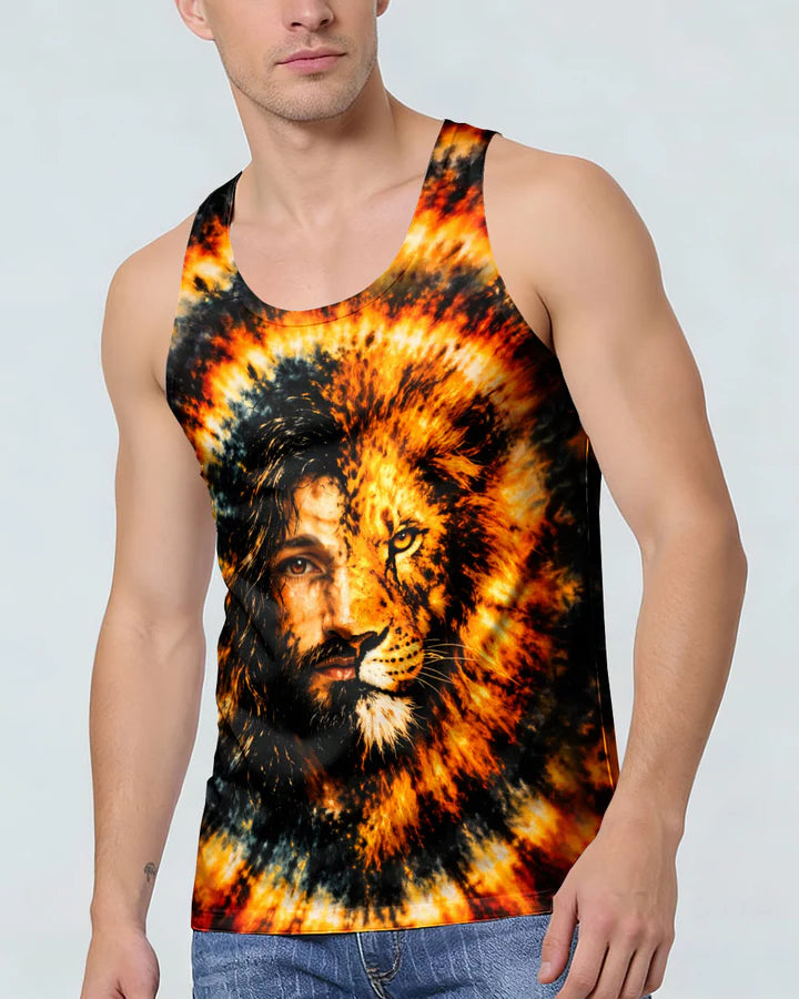 Cowgic Jesus Lion Face Swirl Men's All Over Print Shirt