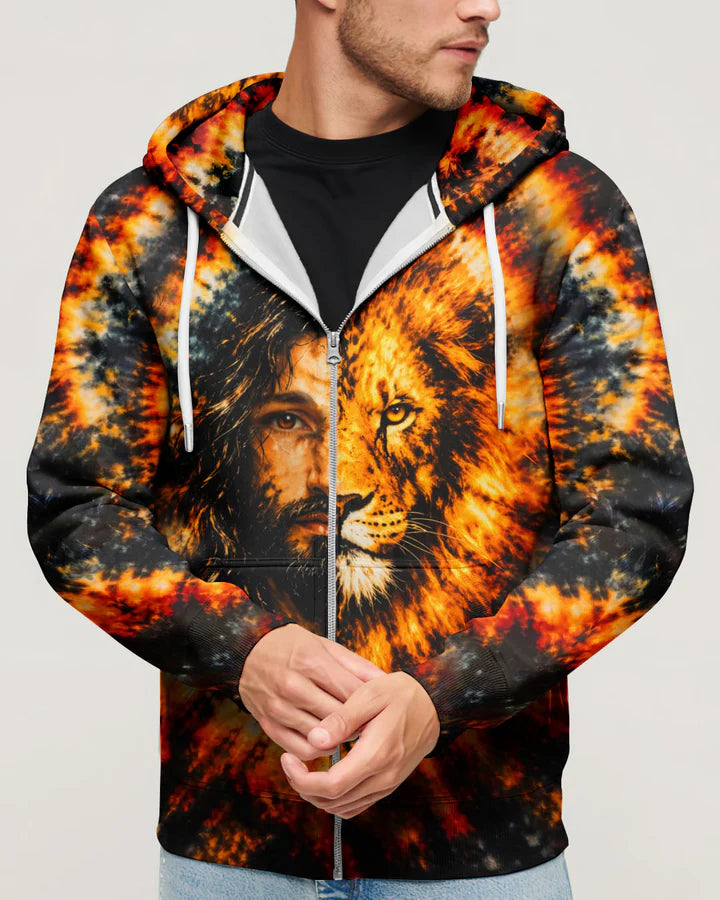 Cowgic Jesus Lion Face Swirl Men's All Over Print Shirt