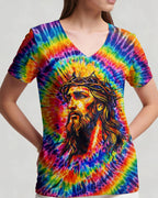 Cowgic My Hope Is In Jesus Colorful Swirl Women's All Over Print Shirt