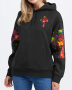 Cowgic I Can Do All Things Through Christ Neon Jesus Cross Women's All Over Print Shirt