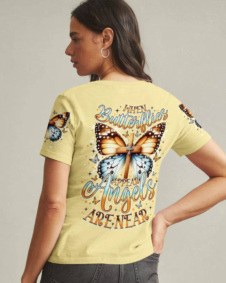 Cowgic When Butterflies Appear Angels Are Near Women's All Over Print Shirt