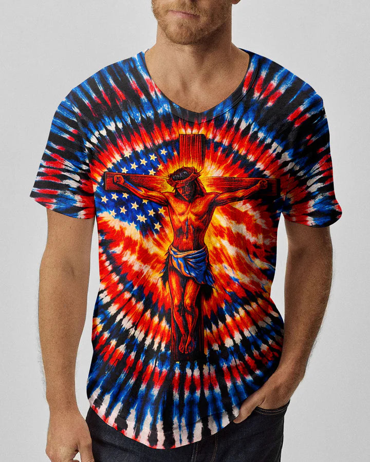 Cowgic Jesus On The Cross Swirl Men's All Over Print Shirt
