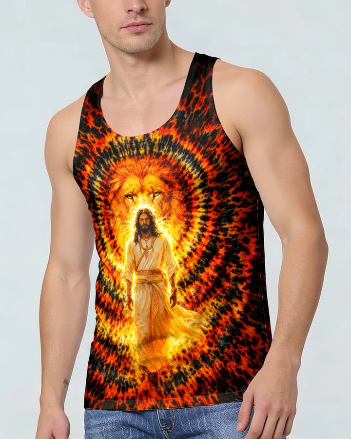 Cowgic Jesus And Lion Swirl Men's All Over Print Shirt