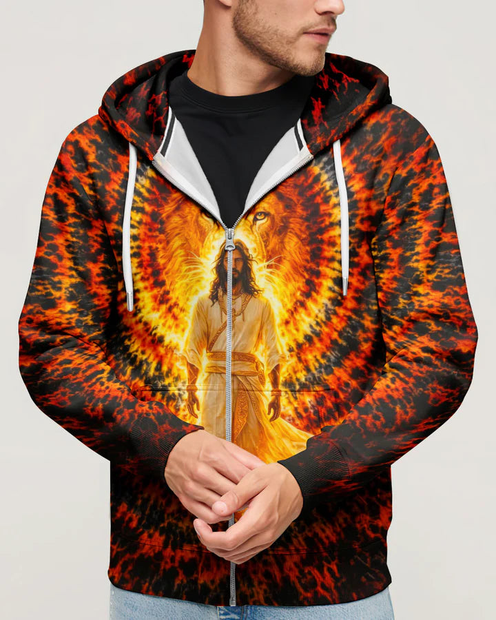 Cowgic Jesus And Lion Swirl Men's All Over Print Shirt