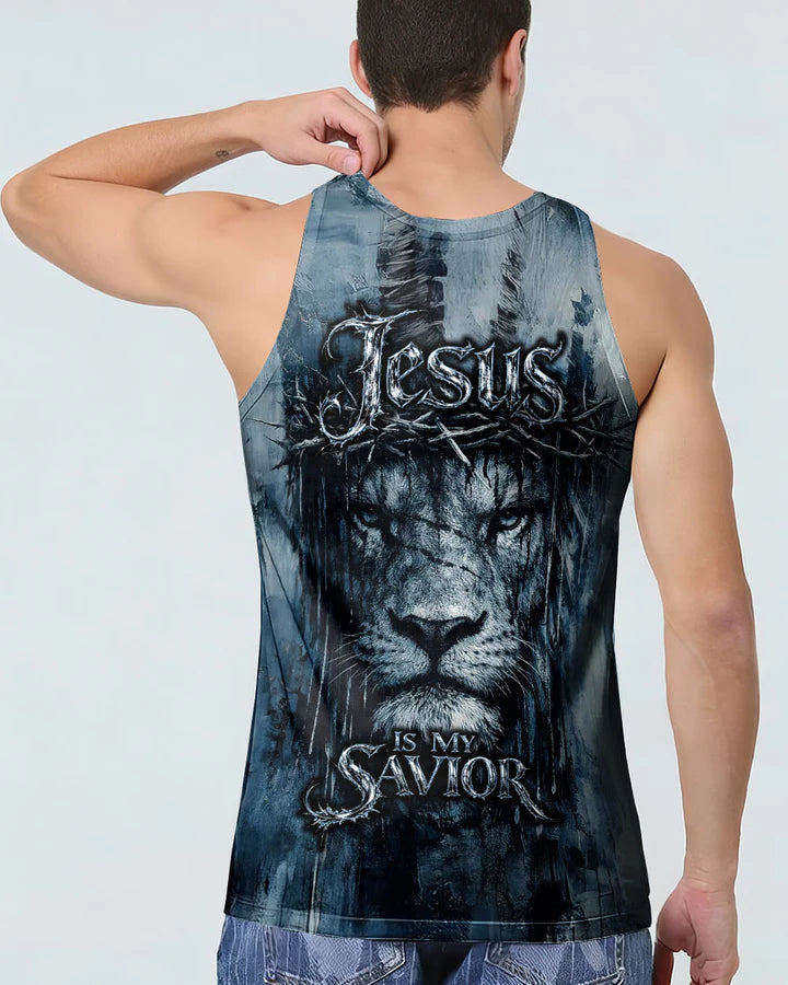 Cowgic Jesus Is My Savior Lion Watercolor Men's All Over Print Shirt