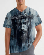 Cowgic Jesus Is My Savior Lion Watercolor Men's All Over Print Shirt