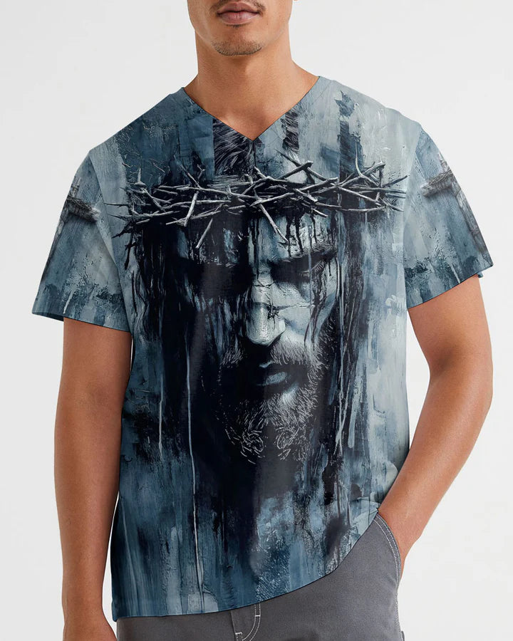 Cowgic Jesus Is My Savior Lion Watercolor Men's All Over Print Shirt